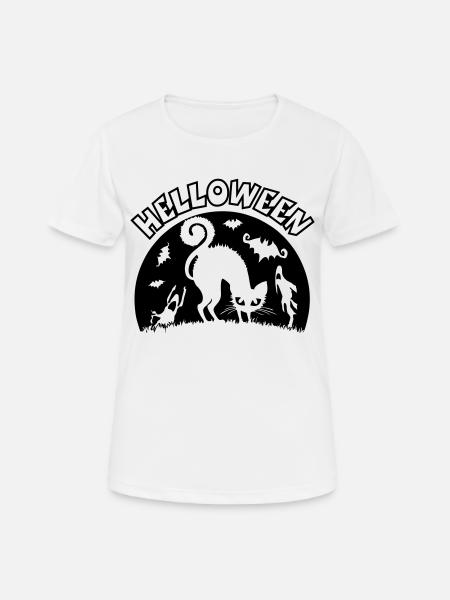 Helloween01 - Dame T-shirt svedtransporterende - hvid