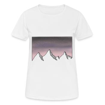 Mountains starry night sky - Women's Breathable T-Shirt - white - Front - AI Model Female 172 dark (172cm)