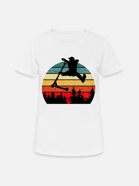 Escooter Scooter Stunt - Frauen T-Shirt atmungsaktiv - Weiß