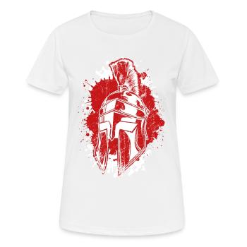 spartiate casque splatter sparta krieger - T-shirt respirant Femme - blanc - Devant - AI Model Female 172 dark (172cm)