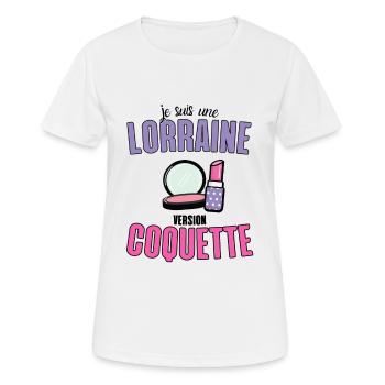 Cadeau Humour Femme Lorraine coquette - T-shirt respirant Femme - blanc - Devant - AI Model Female 172 dark (172cm)