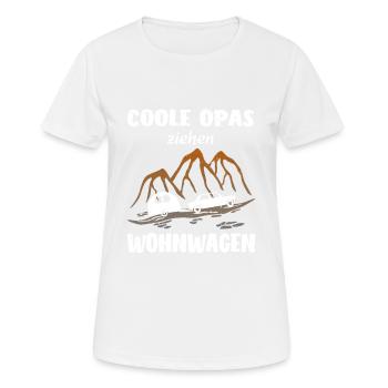 Wohnwagen Camping Opa - Frauen T-Shirt atmungsaktiv - Weiß - Vorne - AI Model Female 172 dark (172cm)