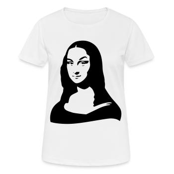 Mona Lisa Original -vor der Augenbrauen Entfernung - Frauen T-Shirt atmungsaktiv - Weiß - Vorne - AI Model Female 172 dark (172cm)