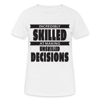 Des décisions incroyablement maladroites - T-shirt respirant Femme - blanc - Devant - AI Model Female 172 dark (172cm)