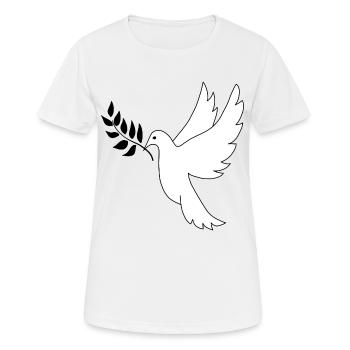 Friedenstaube - Frauen T-Shirt atmungsaktiv - Weiß - Vorne - AI Model Female 172 dark (172cm)