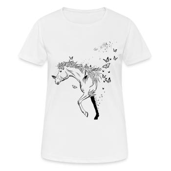 Cadeau de printemps cheval cavalier cavalier poney - T-shirt respirant Femme - blanc - Devant - AI Model Female 172 dark (172cm)