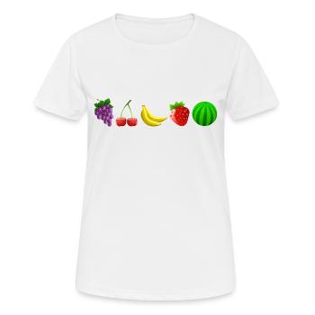 Früchte - Frauen T-Shirt atmungsaktiv - Weiß - Vorne - AI Model Female 172 dark (172cm)
