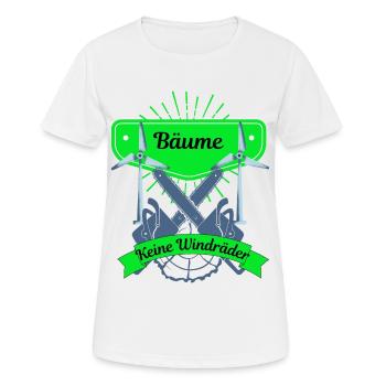Bäume und keine Windräder - Frauen T-Shirt atmungsaktiv - Weiß - Vorne - AI Model Female 172 dark (172cm)