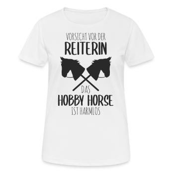 Hobby Horse Hobby Horsing Reiterin Pferd Geschenk - Frauen T-Shirt atmungsaktiv - Weiß - Vorne - AI Model Female 172 dark (172cm)