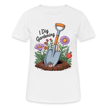 I Dig Gardening - Women's Breathable T-Shirt - white - Front - AI Model Female 172 dark (172cm)