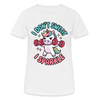 Je ne transpire pas, je scintille - T-shirt respirant Femme - blanc - Devant - AI Model Female 172 dark (172cm)
