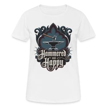 Hammered And Happy - Women's Breathable T-Shirt - white - Front - AI Model Female 172 dark (172cm)