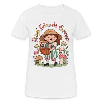 Fungi Friends für immer - Frauen T-Shirt atmungsaktiv - Weiß - Vorne - AI Model Female 172 dark (172cm)
