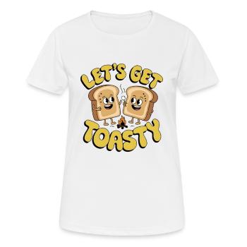 Lass uns warm werden - Frauen T-Shirt atmungsaktiv - Weiß - Vorne - AI Model Female 172 dark (172cm)