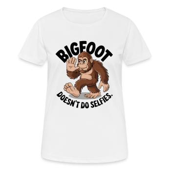 Bigfoot ne fait pas de selfies - T-shirt respirant Femme - blanc - Devant - AI Model Female 172 dark (172cm)