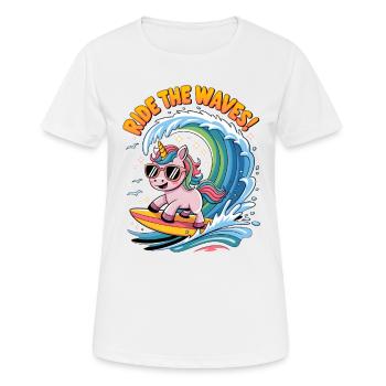 Ride The Waves! - Women's Breathable T-Shirt - white - Front - AI Model Female 172 dark (172cm)
