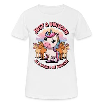 Just A Unicorn In A World Of Horses! - Women's Breathable T-Shirt - white - Front - AI Model Female 172 dark (172cm)