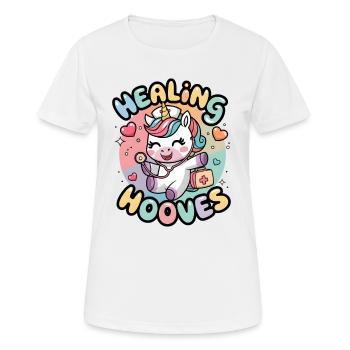 Sabots guérisseurs - T-shirt respirant Femme - blanc - Devant - AI Model Female 172 dark (172cm)