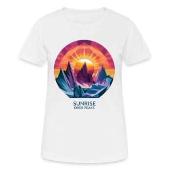 Sonnenaufgang über den Gipfeln - Frauen T-Shirt atmungsaktiv - Weiß - Vorne - AI Model Female 172 dark (172cm)