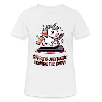 La transpiration est tout simplement magique en quittant le corps ! - T-shirt respirant Femme - blanc - Devant - AI Model Female 172 dark (172cm)