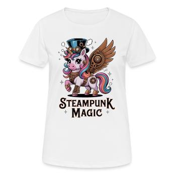 Steampunk-Magie - Frauen T-Shirt atmungsaktiv - Weiß - Vorne - AI Model Female 172 dark (172cm)