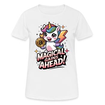 Gains magiques à venir ! - T-shirt respirant Femme - blanc - Devant - AI Model Female 172 dark (172cm)
