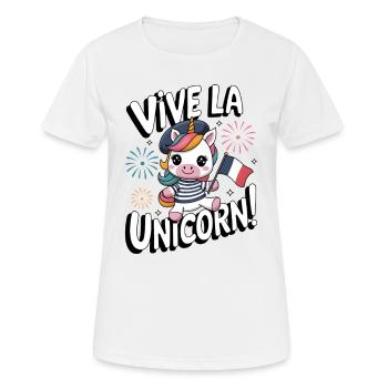 Vive La Licorne ! - T-shirt respirant Femme - blanc - Devant - AI Model Female 172 dark (172cm)