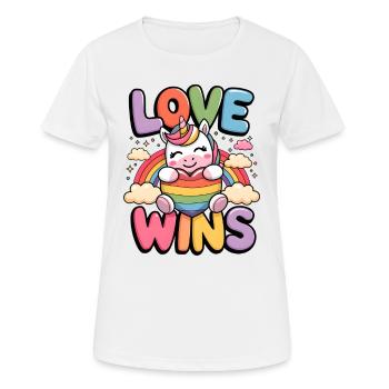 Liebe gewinnt - Frauen T-Shirt atmungsaktiv - Weiß - Vorne - AI Model Female 172 dark (172cm)