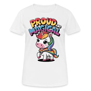 Stolz und magisch - Frauen T-Shirt atmungsaktiv - Weiß - Vorne - AI Model Female 172 dark (172cm)