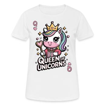 Queen Of Unicorns - Women's Breathable T-Shirt - white - Front - AI Model Female 172 dark (172cm)
