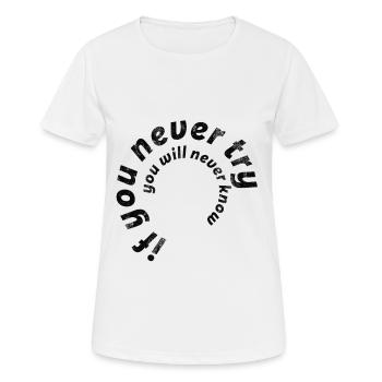 Dites Quote Quote Slogan - T-shirt respirant Femme - blanc - Devant - AI Model Female 172 dark (172cm)