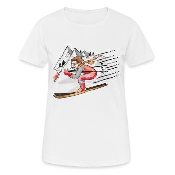 Ski fahren Schnee in den Bergen Geschenk Vintage - Frauen T-Shirt atmungsaktiv - Weiß - Vorne - AI Model Female 172 dark (172cm)