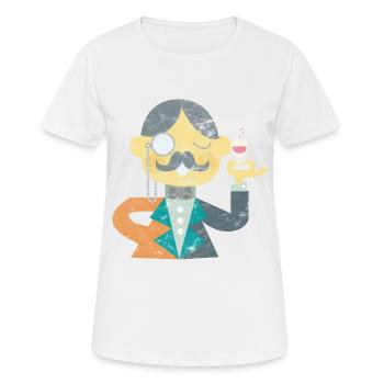 Art gentleman avec cadeau monocle et barbe - T-shirt respirant Femme - blanc - Devant - AI Model Female 172 dark (172cm)