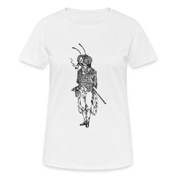 Cylindre Monsieur Monsieur avec noeud papillon - T-shirt respirant Femme - blanc - Devant - AI Model Female 172 dark (172cm)