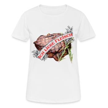 J’adore la viande - T-shirt respirant Femme - blanc - Devant - AI Model Female 172 dark (172cm)