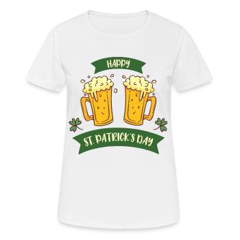 Happy St. Patrick's Day Shirt 2023 Funshirt - Women's Breathable T-Shirt - white - Front - AI Model Female 172 dark (172cm)