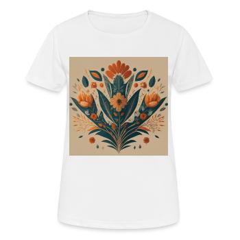 William Morris Art Ornamental Flowers Design - Frauen T-Shirt atmungsaktiv - Weiß - Vorne - AI Model Female 172 dark (172cm)