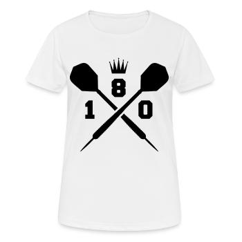 fléchettes fléchette flèche 180 - T-shirt respirant Femme - blanc - Devant - AI Model Female 172 dark (172cm)