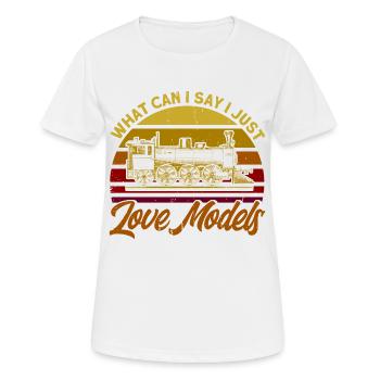 Zugfahren Lokomotive Modelleisenbahn Geschenk - Frauen T-Shirt atmungsaktiv - Weiß - Vorne - AI Model Female 172 dark (172cm)