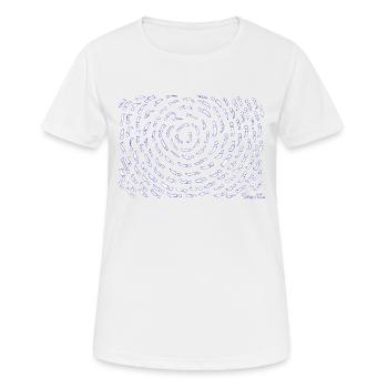 UNWIND ; SEMICOLON sei stark das Leben ist schön! - Frauen T-Shirt atmungsaktiv - Weiß - Vorne - AI Model Female 172 dark (172cm)