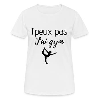 J'peux pas j ai gym - T-shirt respirant Femme - blanc - Devant - AI Model Female 172 dark (172cm)