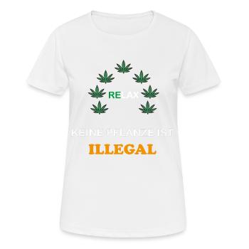 Cannabis Statement. Legalisierung. Kiffen. Gras - Frauen T-Shirt atmungsaktiv - Weiß - Vorne - AI Model Female 172 dark (172cm)