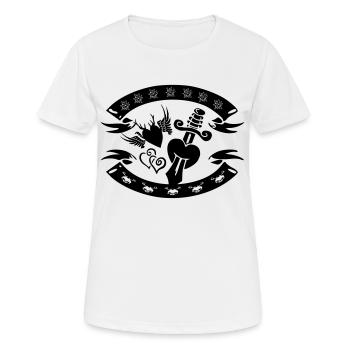 Tracht vs. Rockabilly - Frauen T-Shirt atmungsaktiv - Weiß - Vorne - AI Model Female 172 dark (172cm)