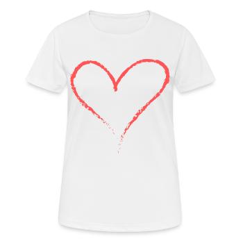 Coeur - T-shirt respirant Femme - blanc - Devant - AI Model Female 172 dark (172cm)