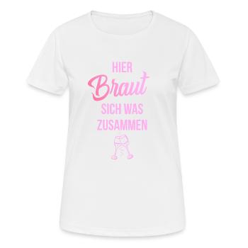 Because bridal party JGA party shirt - Women's Breathable T-Shirt - white - Front - AI Model Female 172 dark (172cm)