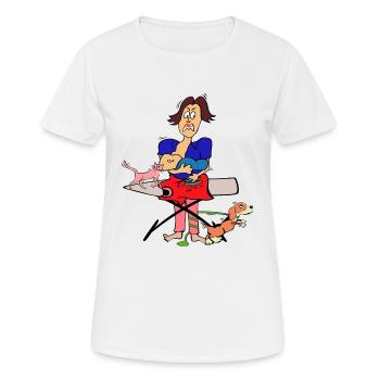 The mother caring for her babies - Women's Breathable T-Shirt - white - Front - AI Model Female 172 dark (172cm)