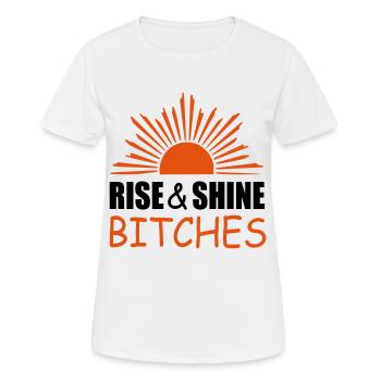 Aufstieg und Glanz Zitat - Frauen T-Shirt atmungsaktiv - Weiß - Vorne - AI Model Female 172 dark (172cm)