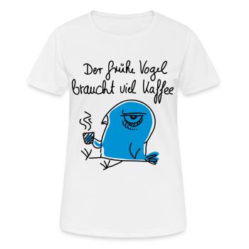 Les lève-tôt a besoin de beaucoup de café - T-shirt respirant Femme - blanc - Devant - AI Model Female 172 dark (172cm)