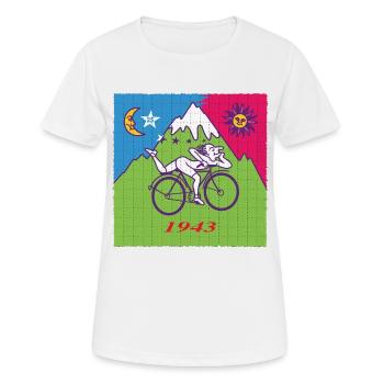 Albert Hofmann Fahrradtag LSD Löschblatt - Frauen T-Shirt atmungsaktiv - Weiß - Vorne - AI Model Female 172 dark (172cm)