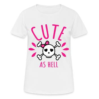 Mignon comme l'enfer mignon crâne mignon comme l'enfer - T-shirt respirant Femme - blanc - Devant - AI Model Female 172 dark (172cm)